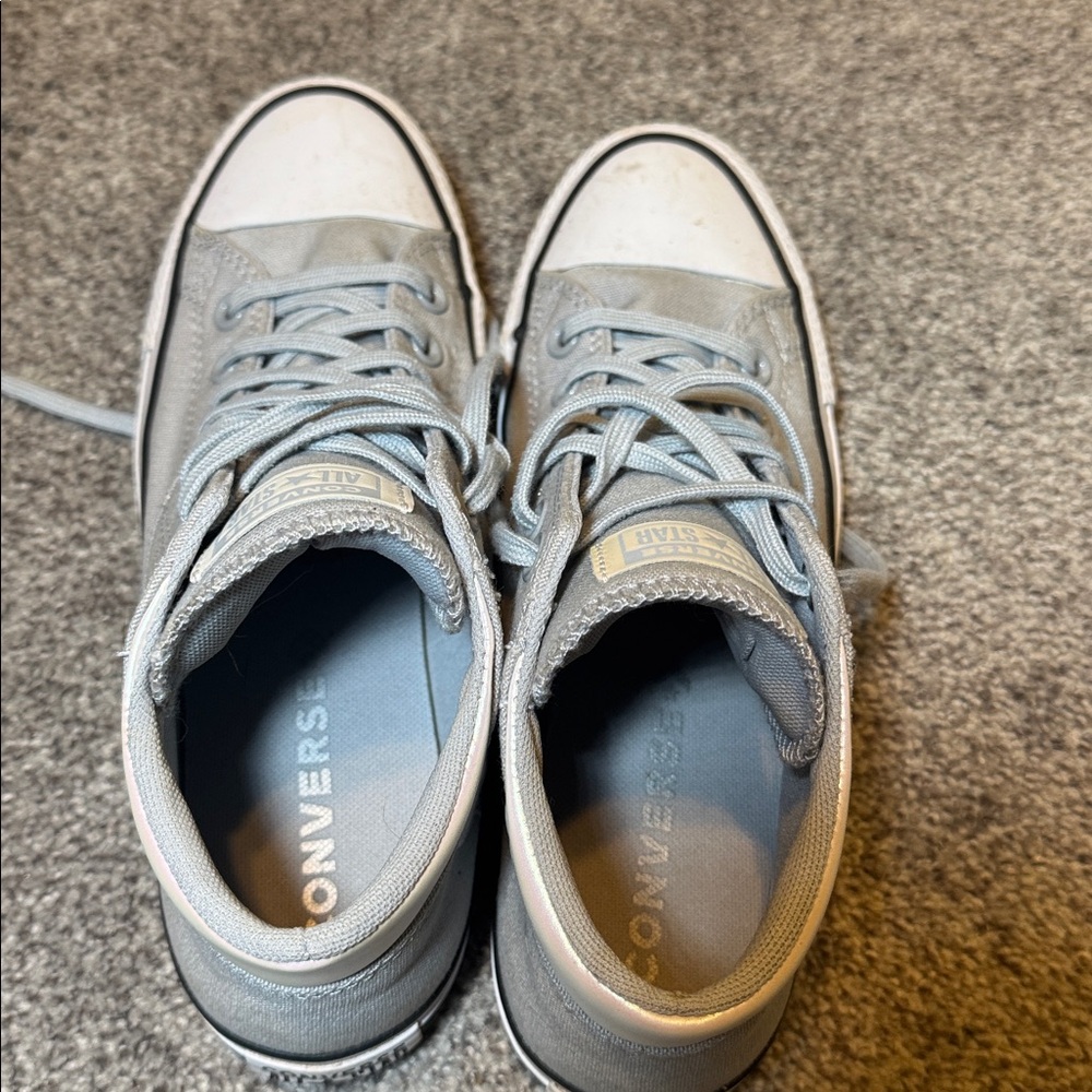 Women’s Gray Converse All Star mid-rise size 8 - Picture 4 of 7